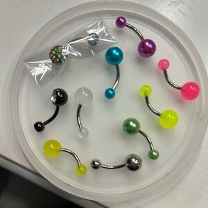 10 Pack of Colorful Belly Button Rings Set